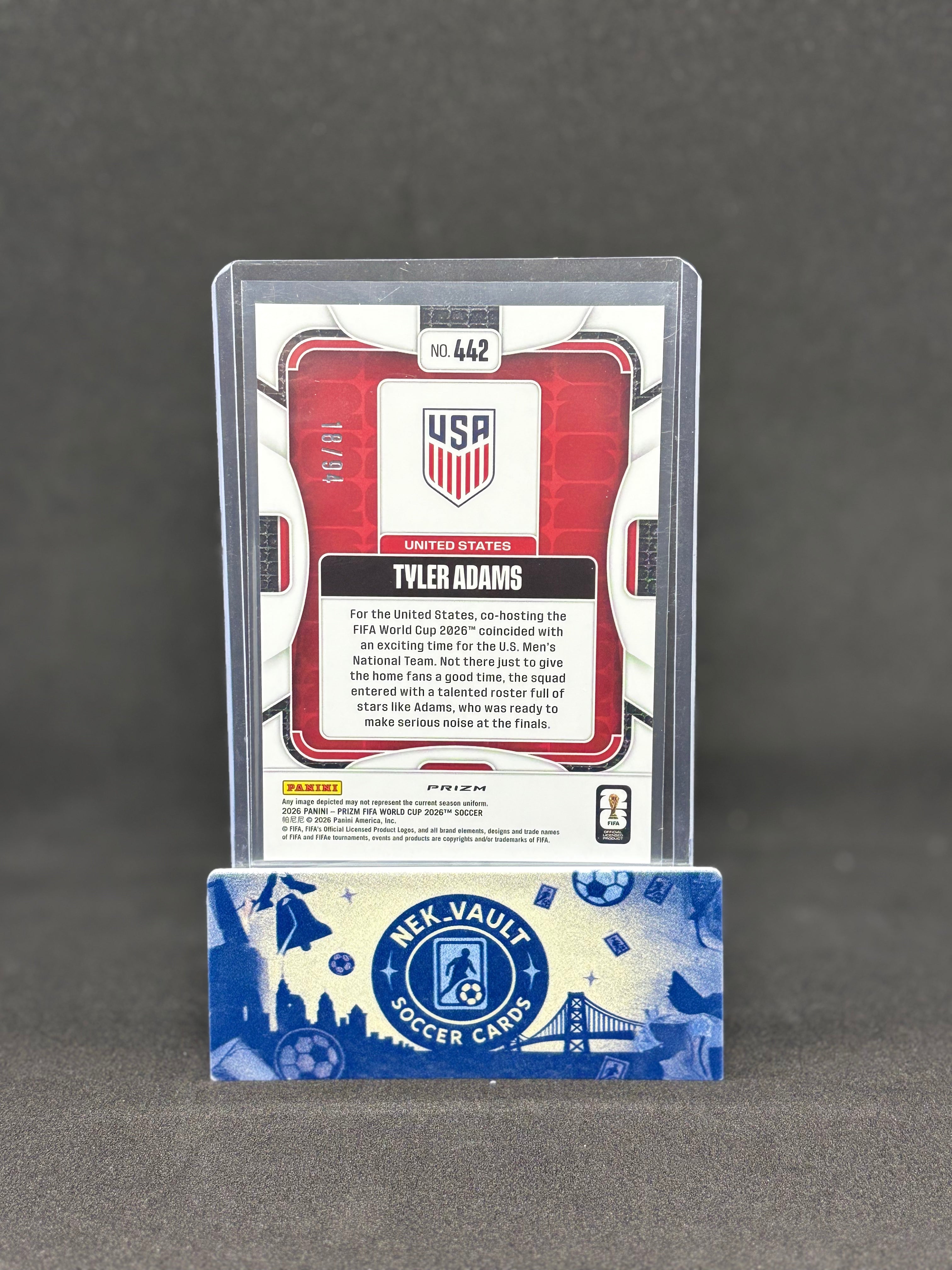 2026 Panini WC Prizm Tyler Adams USA Parallel /94